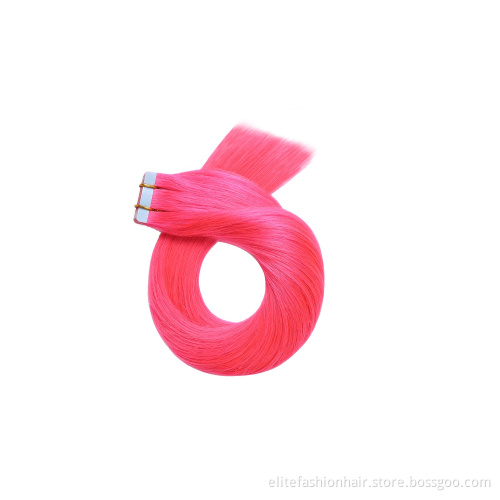 Wholesale No shedding and tangle sillky straight tape in hair extensions tape in human hair Colored Hair Extensions for woman